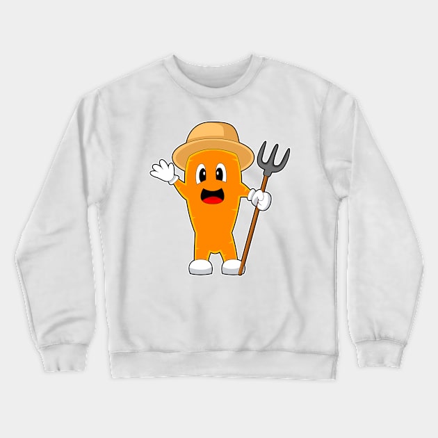 Carrot Farmer Rake Crewneck Sweatshirt by Markus Schnabel